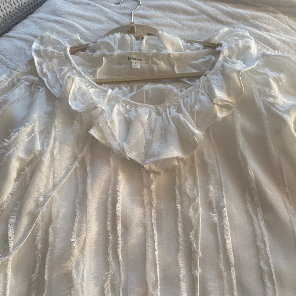 Elegant White Ruffled Blouse